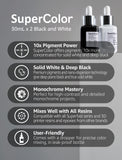 SuperColor 10x Concentrated Pigments for Deep Black and Solid White Colors, Made in Korea by 3DMaterials
