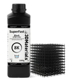 SuperFast 8K 3D Printer Resin Water Washable, 50um Print in 0.5 sec, Made in Korea by 3DMaterials