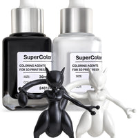 SuperColor 10x Concentrated Pigments for Deep Black and Solid White Colors, Made in Korea by 3DMaterials