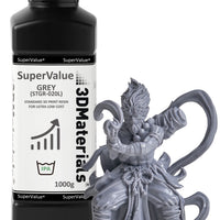 SuperValue 3D Printer Resin for Ultra Low Cost Printing, Made in Korea by 3DMaterials (1000g, Grey)